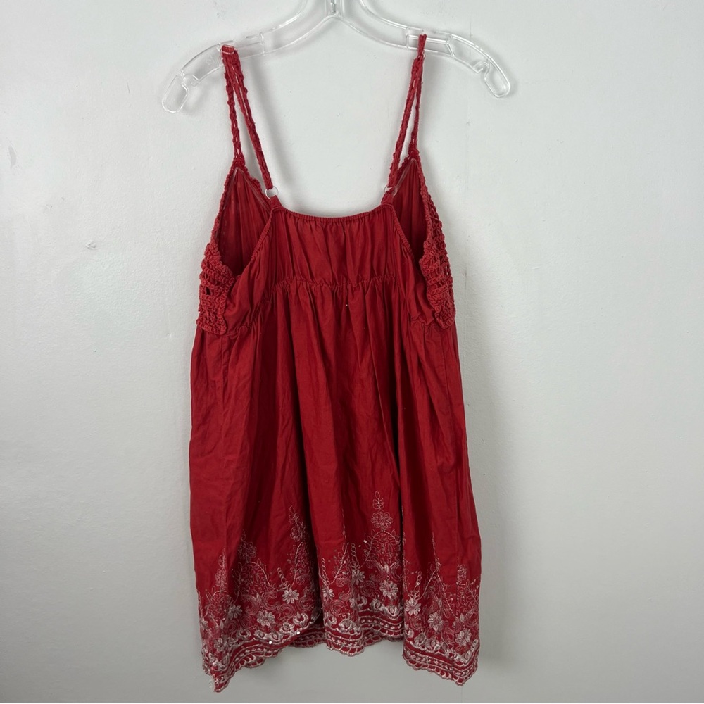 Ultra Pink Women's Red Crochet Mini Dress Embroidered - Picture 6 of 7